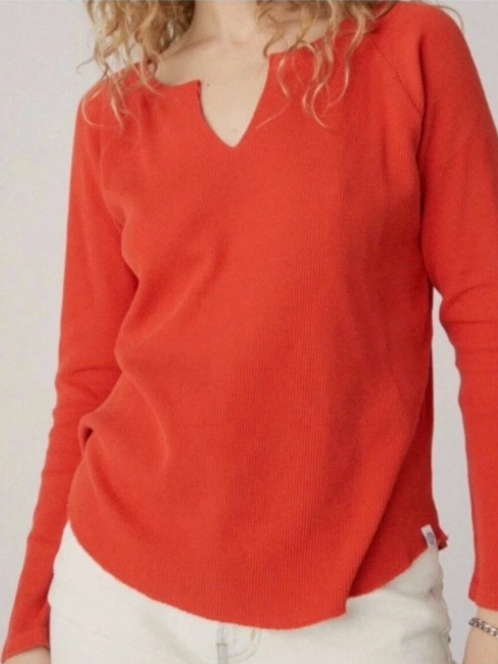 NWT Daydreamer LA Thermal Split-Neck Raglan Long Sleeve Small - Picture 2 of 10
